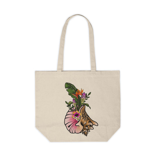 “The Conch” Canvas Shopping Tote