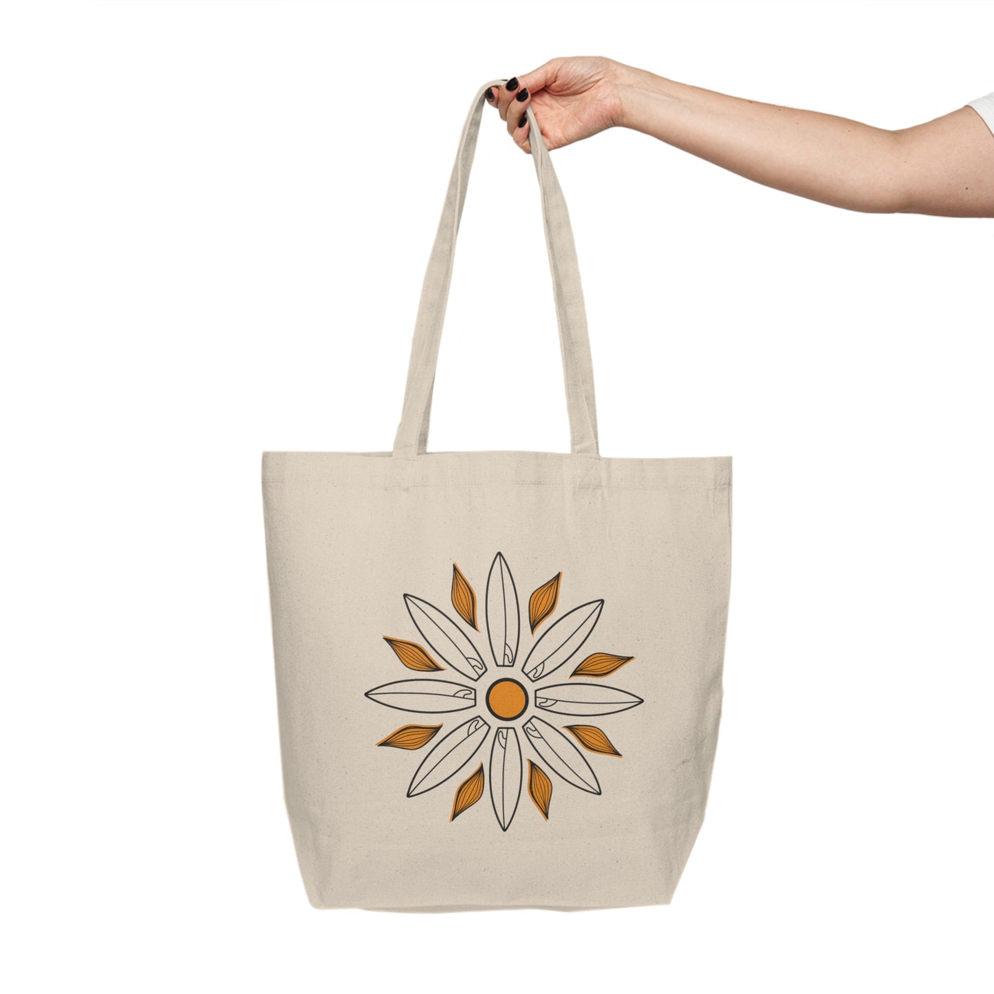 “Sunburst” Canvas Shopping Tote