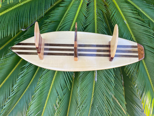 Handshaped Hardwood Surfboard Towel Rack