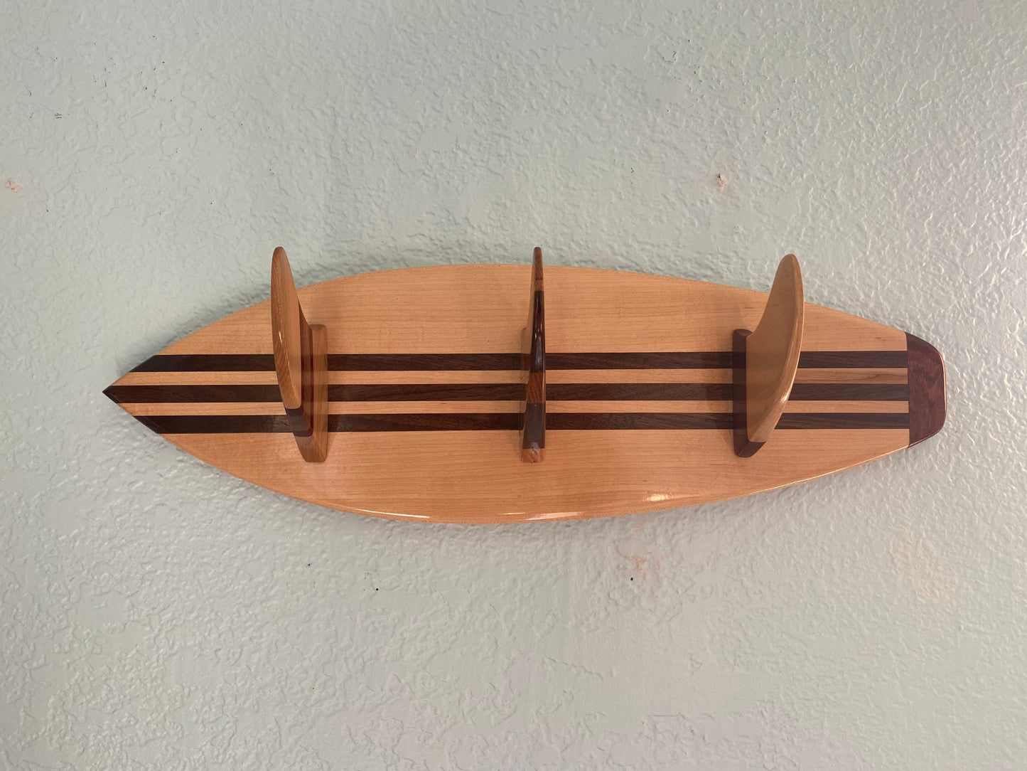 Handshaped Hardwood Surfboard Towel Rack