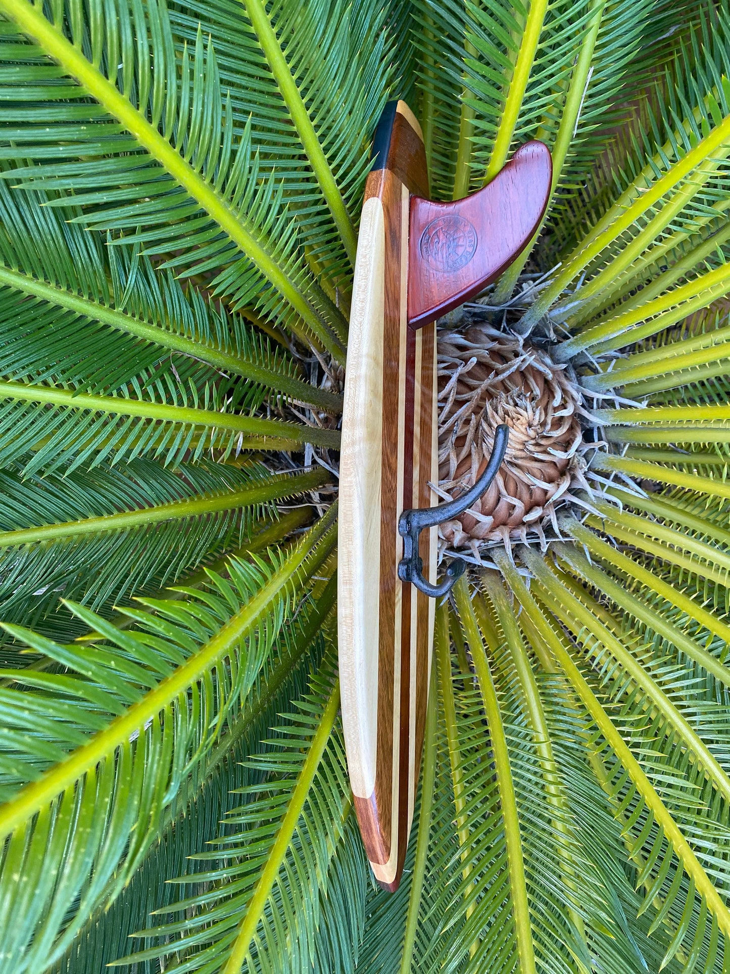 Hand shaped Hardwood Surfboard Coat Hanger