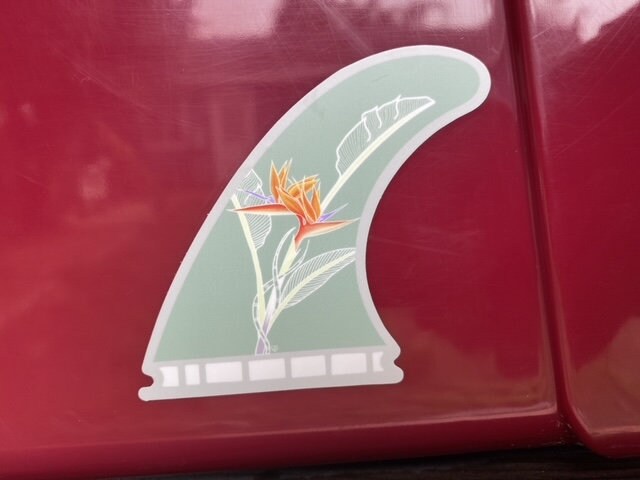 Surfboard Fin Bird of Paradise Sticker