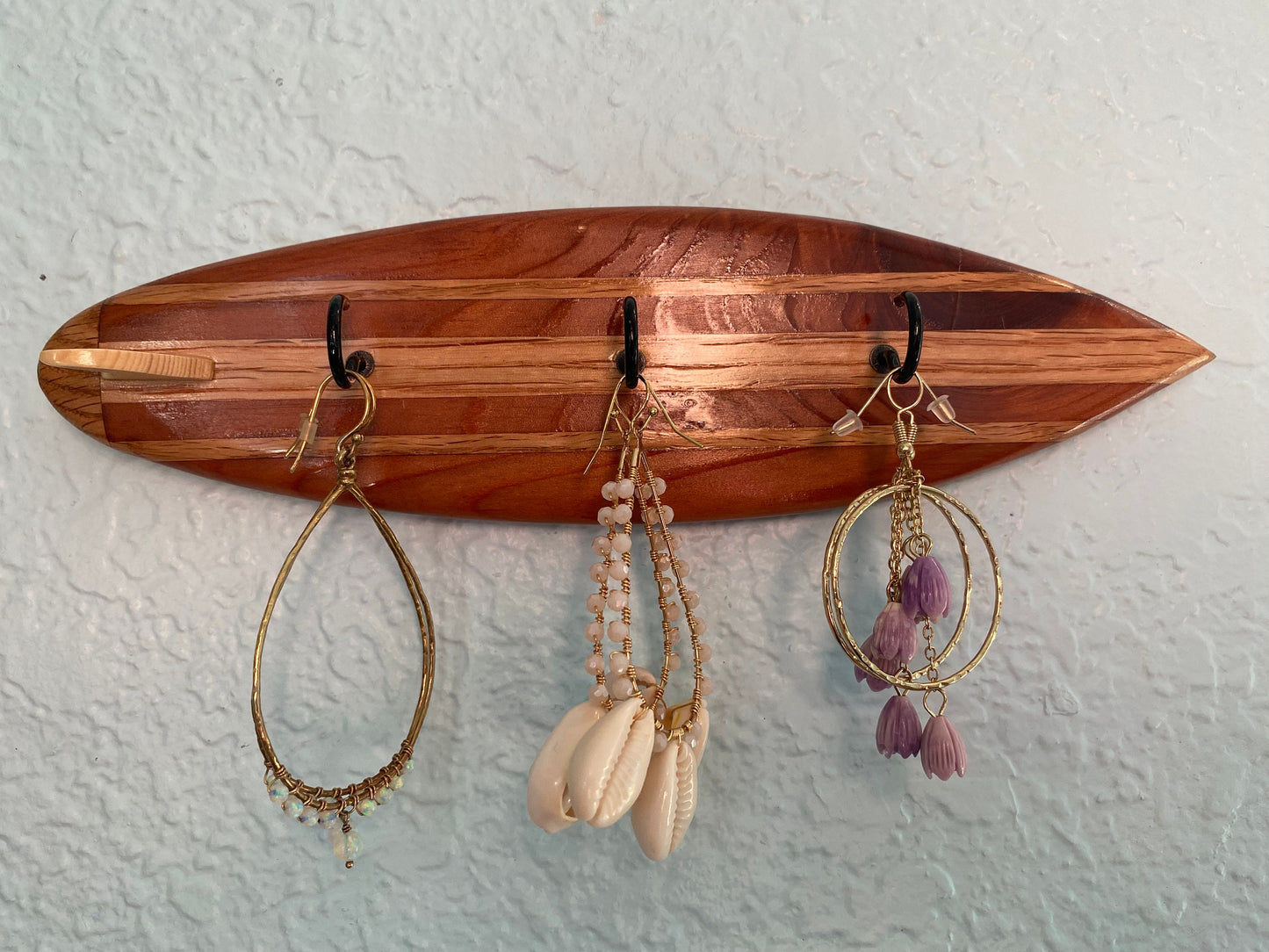 Hardwood Mini Surfboard with Cup Hooks