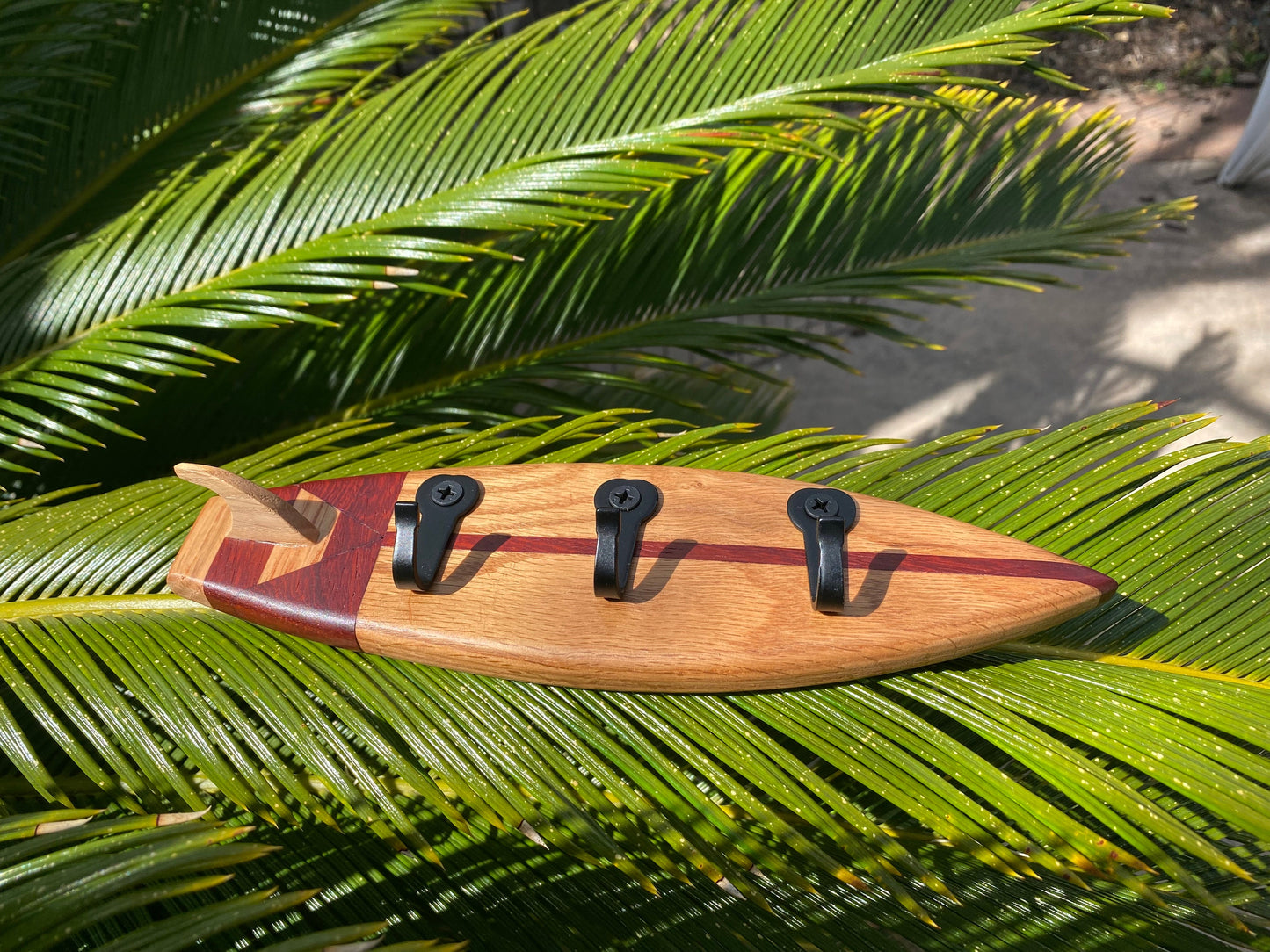 Solid Wood Mini Surfboard Accessory Hanger