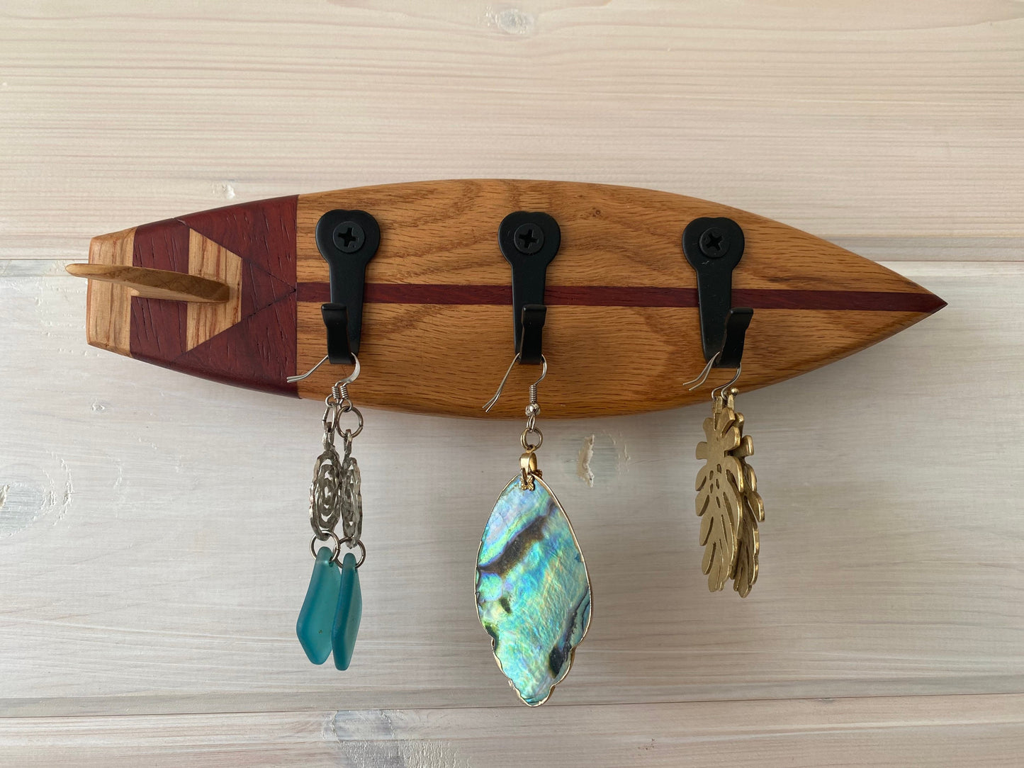 Solid Wood Mini Surfboard Accessory Hanger