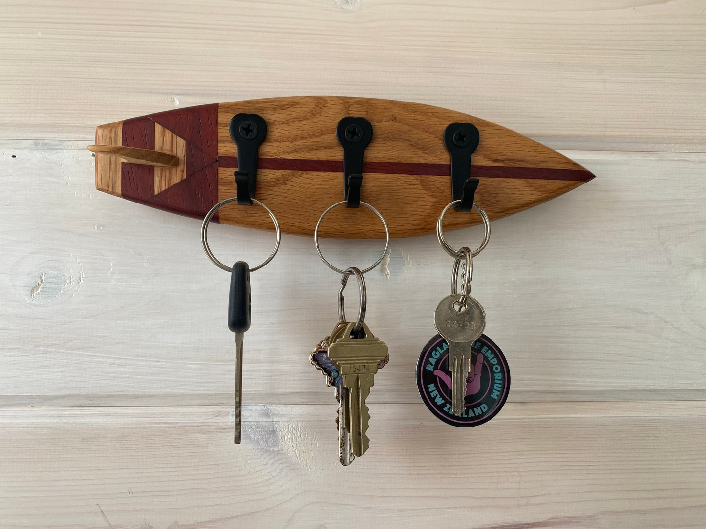 Solid Wood Mini Surfboard Accessory Hanger